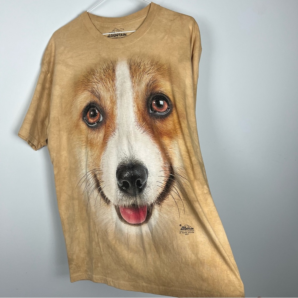 The Mountain Brown Dog Face Short Sleeve Tee Size L 2013 Design Michael Mcgloin